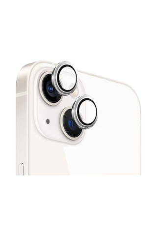 Safeus Safir Temperli Kamera Lens Koruyucu Apple Uyumlu iPhone 13 Ve Mini İle Beyaz