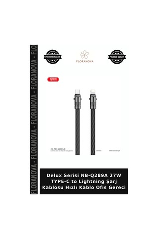 Delux Serisi Nb-q289a 27w Type-c To Lightning Şarj Kablosu Hızlı Kablo Ofis Gereci