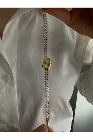 Arpaş 14 Ayar Altın Şeritli Saatli Bileklik 946 Gold Sarı Altın