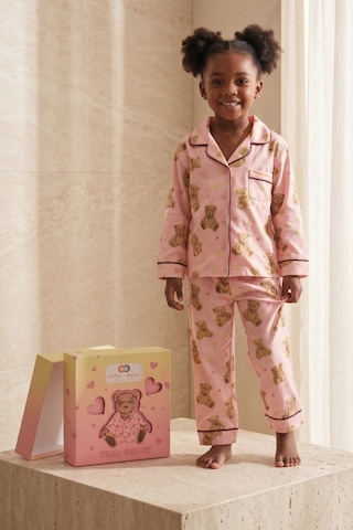 Katia&bony Kız Çocuk Teddy Desenli 3d Kutulu Pijama Takımı Şeftali