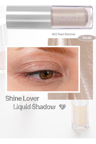 Cre'ars Yoğun Işıltılı, Prizmatik Yapılı Likit Far Shine Lover Liquid Shadow 02 Pearl Shimmer