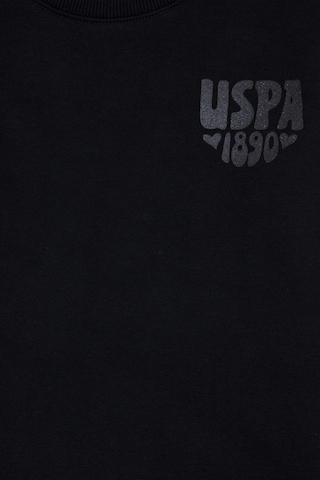 U.S. Polo Assn. Kız Çocuk Siyah Simli Baskı Detaylı Bisiklet Yaka Basic Sweatshirt 50314289-VR046