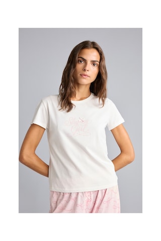 Defacto Kısa Kollu Üst Desenli Geniş Paça Alt Pijama Takımı H4196ax26aupn38 Pembe-pn38