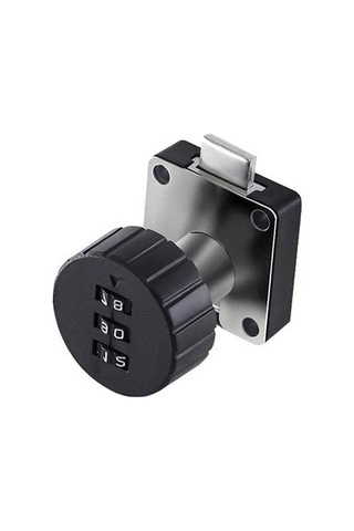 Ebitda Suntek Dolap Kod Kilidi Anahtarsız Siyah-yuvarlak-39x39mm, Kilitli Kapı Yedek Anahtarsız