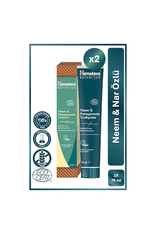 Botanique Doğal Neem & Nar Özlü Florürsüz Organik Diş Macunu 75 Ml 2'li Paket Ecocert Cosmos