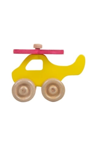 Woodnjoy Wood & Joy Doğal Ahşap Helikopter Hareketli Eğitici Oyuncak