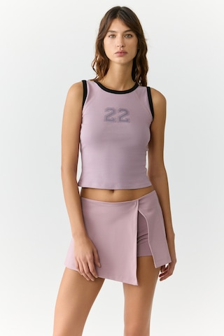 Urban Beat Jenny Kadın Yuvarlak Yaka Kolsuz Baskı Detaylı Gül Kurusu T-shirt Gül Kurusu