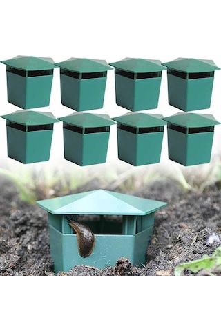 Suofeng Zirai Ve Bahçe Çürüklüke Ve Salyangoz Tutucu, 8 Adet Yeşil Plastik, Çevre Dostu Zararlı Kontrol Aleti