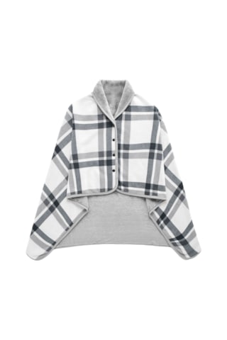 Ofis Öğle Yemeği Molası Yorgan Şal Battaniye 100 140-gri Ve Beyaz