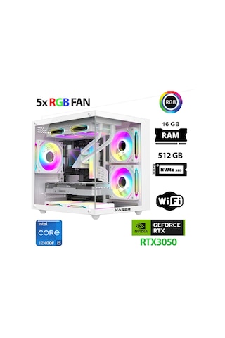 Xaser Cube X180 i5-12400F 16 GB 512 GB M.2 Nvme SSD 6 GB RTX3050 Free Dos Masaüstü Oyuncu Bilgisayarı