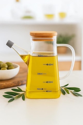 Bambum Rafa - Bambu Kapaklı Yağdanlık 550ml Bambu