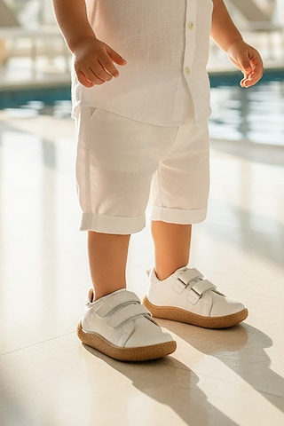 Kiko Kids Luqa %100 Deri Günlük Erkek Çocuk Spor Ayakkabı Beyaz