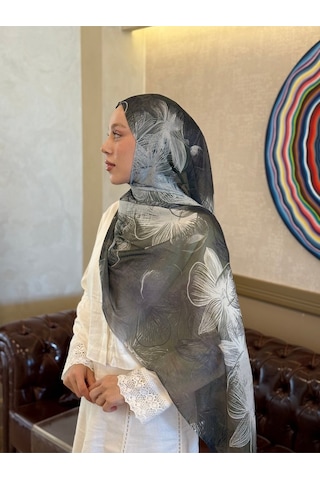 Moda Kaşmir Esilda Desen Aya Şal Kemik-koyu Gri
