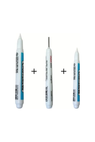 Marker Seti 3'lü Beyaz, Hızlı Kuruyan, Su Geçirmez Ve Uzun Ömürlü, Cam, Deri, Ahşap, Metal Yüzeyler