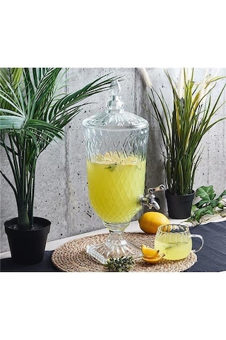Family Kitchen Trend 3,5 Lt Musluklu Cam Sebil Şerbetlik Parti Damacanası Meşrubatlık