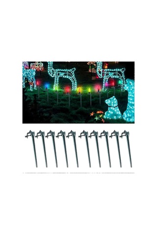 20 Adet Işık Kazığı Kolay Kurulum Noel Işık Tutucu Bahçe Dış Mekan İçin Evrensel Zemin Kazığısiyah