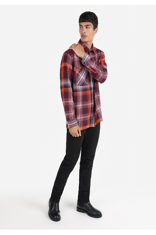 Colin's Colins Regular Fit Kareli Kırmızı Erkek Uzun Kol Gömlek Cl1064678 Kırmızı