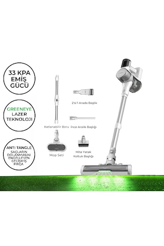 Icotech F30 Max 33KPA GreenEye Lazer Teknoloji Şarjlı Dikey Süpürge