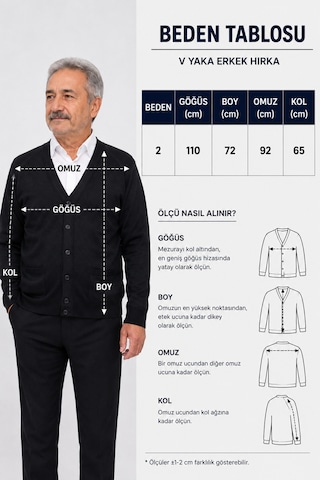 Neco Giyim Erkek Mevsimlik V Yaka Cepli Düğmeli Yünlü Düz Triko Baba Hırka Siyah Siyah