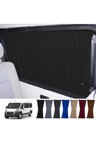 Pandami Fiat Ducato Boxer Jumper Uzun Şase 2006+ Uyumlu Siyah Raylı Oto Perde Takımı