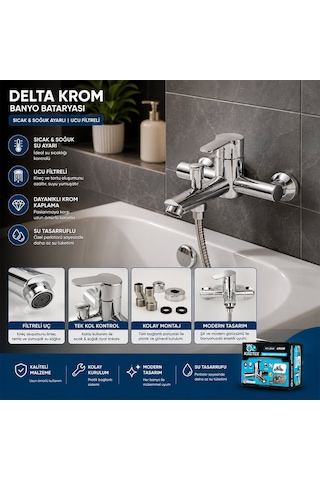 Knitex Kinetex Ktx-2640 Delta Banyo Bataryası Krom Aç Kapa Diğer