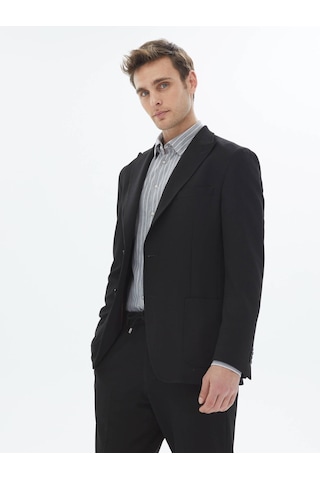 Kip Siyah Desenli Modern Fit Takım Elbise Siyah
