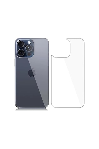 Apple Uyumlu iPhone 15 Pro Arka Kapak İçin Tempered Glass Cam Koruma - Al3270