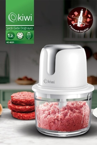 Kiwi KC-8221 1.2 L Kablosuz Şarjlı Gıda Doğrayıcı