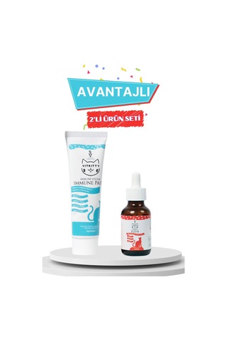 Vitkitty Kediler İçin Tüy, Cilt Ve Sistemini Destekleyen Malt Ve Damla 2' Li Set Vitkitty Kediler İçin Tüy, Cilt Ve Sistemini Destekleyen Malt Ve Damla 2' Li Set