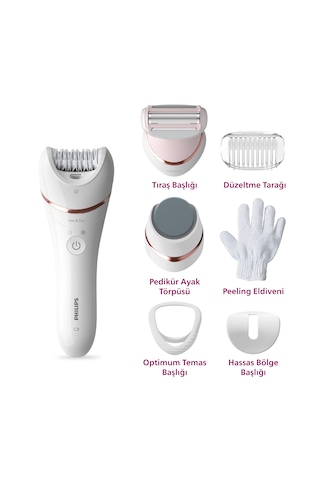 Philips BRE730/05 Epilatör (Yüz+Koltuk alti+Bikini Bölgesi+Bacak)Islak-Kuru,Işıklı,Kablosuz