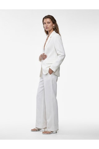 Koton Keten Karışımlı Uzun Kollu Düğmeli Cepli Kruvaze Blazer Ceket Beyaz 6sak50089pw
