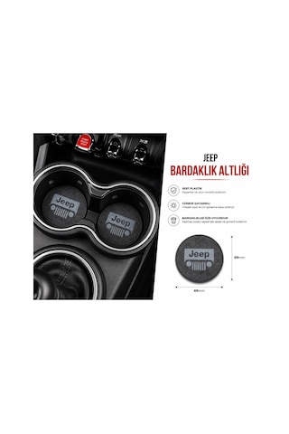 Jeep Araç Bardaklık Altlığı , Jeep Şişe Ve Bardak Altlığı, Jeep Logolu Oto Bardaklık Altlığı