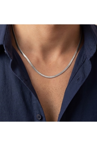 Ferizz Ferizz 316L Çelik 2 Mm Balık Sırtı Unısex Zincir Kolye Zn-215 Sarı