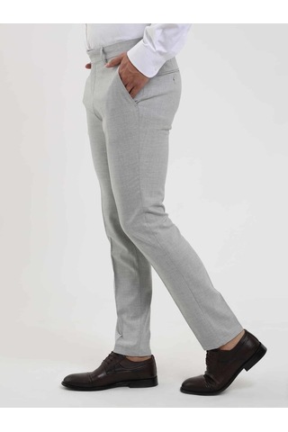 Dufy Gri Erkek Ekstra Slim Fit Melanj Desenli Klasik Pantolon - 103508-gri Gri
