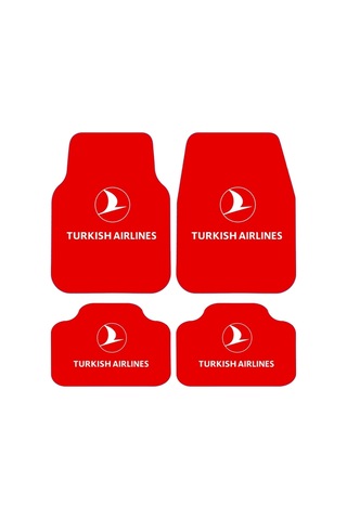 Turkısh Airlines Kaymaz Taban Dekor Oto Halı Paspas Üniversal Yıkanabilir Her Araca Uyumlu Kancalı