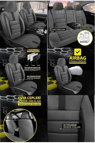 Volvo S70 Koltuk Kılıfı Oniks Füme 1 Takım