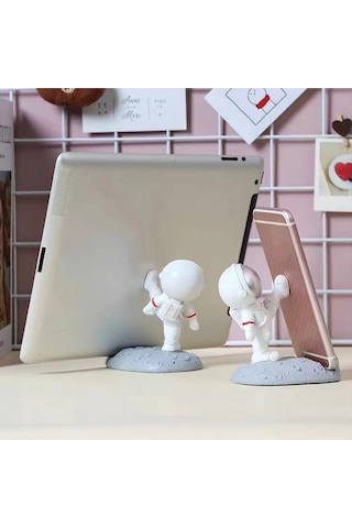 Astronot Dekorasyon Masa Üstü Telefon Tutucu Ve Tablet Standı