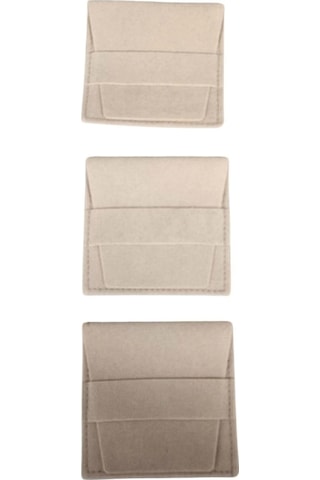 Kadife Kemerli Süet Kese Krem 10 Adet 8x8 Boy Takı, Altın Kesesi