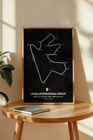 Losail F1 Pisti Ahşap Çerçeveli Tablo Katar Gp Dekor Poster