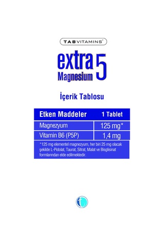 Tabvitamins Extra5 Magnesium 60 Tablet
