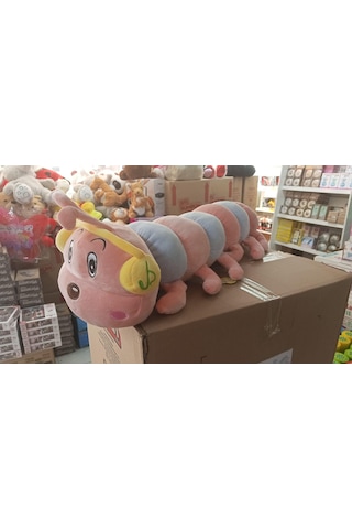 Oyuncak Peluş Pembe Tırtıl Uyku Arkadaşım 60 Cm Pelüş Çok Renkli