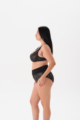 Büyük Beden Balenli Parlak Leopar Toparlayıcı Bikini Takım Altın
