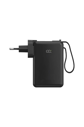 1017 10000 Mah Type-c Taşınabilir 22,5 W Hızlı Şarj Dijital Göstergeli Powerbank Beyaz