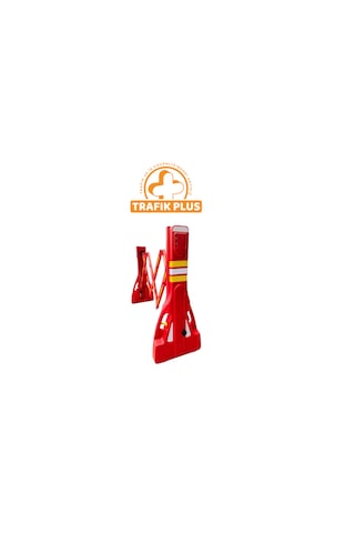 Trafik Plus Akordiyon Bariyer Kırmızı, Plastik Bariyer, 230x110 Cm