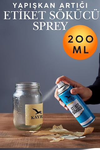 Etiket Sökücü Sprey 200 Ml Yapışkan, Mastik, Reçine Ve Bant Artığı Temizleyici Sprey Cam, Metal, Ahşap, Mobilya, Zemin Ve Plastik Yüzeyler İçin Ekstra Güçlü Leke Çıkarıcı Ve İz Bırakmayan Özel Formül Diğer