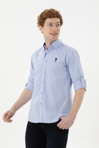 U.s. Polo Assn. Erkek Mavi Gömlek Desenli 50288312-vr036 Mavi