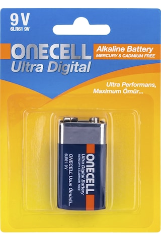 Onecell Ultra Dijital Alkalin 9V Pil