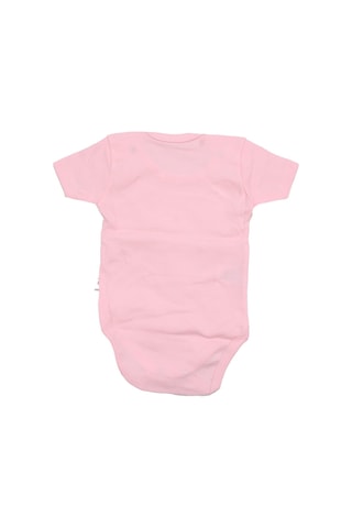 Bebegen Kız Bebek Çıtçıtlı Pembe Kısa Kol Body Zıbın Çok Renkli
