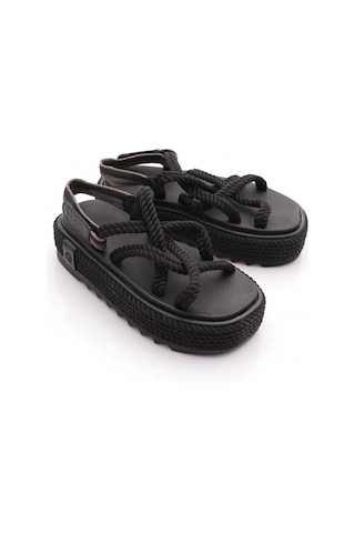 Nomadic Republic Chunky Platform Kadın Halat Sandalet Siyah