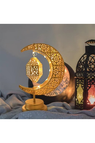 Bayram Dekorasyonu Işık Ay Ambiyans Lambası Döndürülebilir Diğer